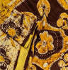 Sanskriti Vintage Sarees Batik Printed Yellow Pure Silk Sari Soft Craft Sustainable Fabric