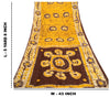 Sanskriti Vintage Sarees Batik Printed Yellow Pure Silk Sari Soft Craft Sustainable Fabric