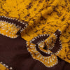 Sanskriti Vintage Sarees Batik Printed Yellow Pure Silk Sari Soft Craft Sustainable Fabric