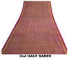 Sanskriti Vintage Sarees From India Pink Pure Silk Printed Sari 5yd Craft Sustainable Fabric
