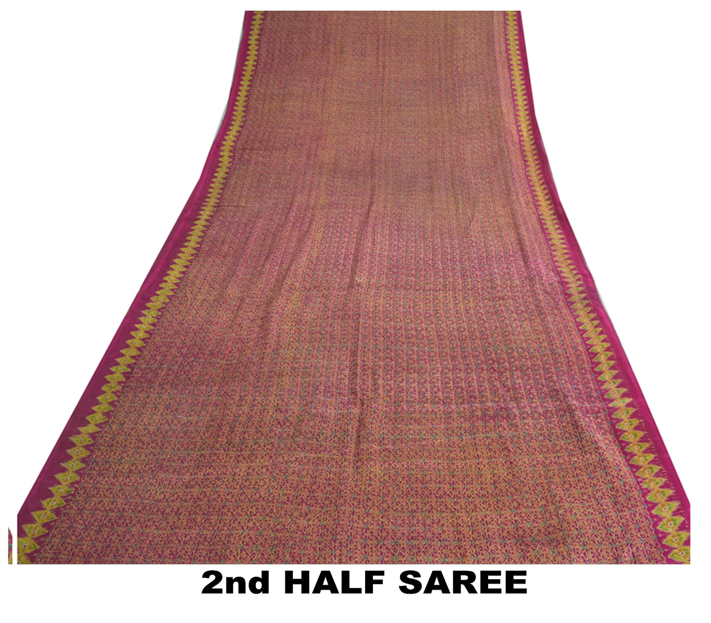 Sanskriti Vintage Sarees From India Pink Pure Silk Printed Sari 5yd Craft Sustainable Fabric