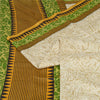 Sanskriti Vintage Sarees Ivory From India Printed Pure Silk Sari Craft Sustainable Fabric