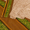 Sanskriti Vintage Sarees Ivory From India Printed Pure Silk Sari Craft Sustainable Fabric