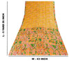 Sanskriti Vintage Sarees Yellow Indian 100% Pure Silk Printed Sari Craft Sustainable Fabric
