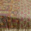 Sanskriti Vintage Sarees Green Pure Silk Printed Sari Floral 6YD Craft Fabric