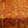 Sanskriti Vintage Sarees Red Indian 100% Pure Silk Printed Sari 5yd Craft Sustainable Fabric