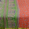 Sanskriti Vintage Sarees Reddish Orange Pure Silk Print Zari Border 5+YD Sari