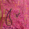 Sanskriti Vintage Sarees Green-Pink Pure Silk Printed Sari Zari Border Fabric