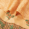 Sanskriti Vintage Sarees Beige Animal Block Printed Pure Silk Sari Craft Sustainable Fabric