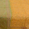 Sanskriti Vintage Sarees Pure Silk Yellow Paisley Printed Sari 5+YD Craft Fabric