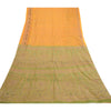 Sanskriti Vintage Sarees Pure Silk Yellow Paisley Printed Sari 5+YD Craft Fabric