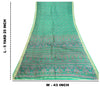 Sanskriti Vintage Sarees From India Green Pure Silk Printed Sari Craft Sustainable Fabric