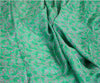 Sanskriti Vintage Sarees From India Green Pure Silk Printed Sari Craft Sustainable Fabric