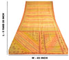 Sanskriti Vintage Sarees Mustard Yellow Pure Silk Printed Sari Soft Craft Sustainable Fabric