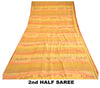 Sanskriti Vintage Sarees Mustard Yellow Pure Silk Printed Sari Soft Craft Sustainable Fabric