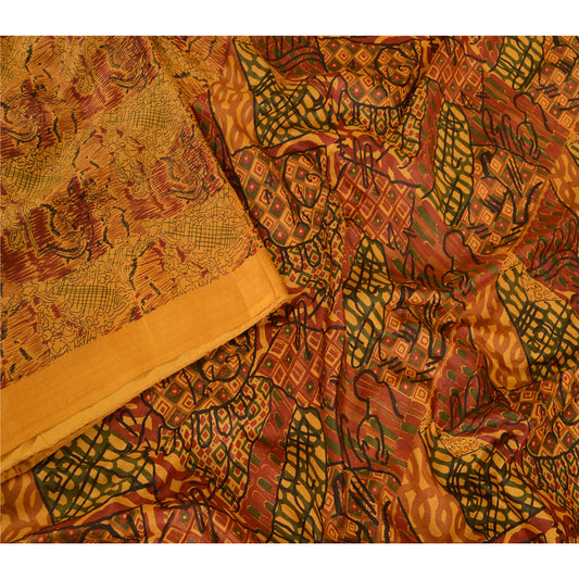 Sanskriti Vintage Sarees 100% Pure Silk Quilting Felting Craft Sustainable Fabric Print Sari