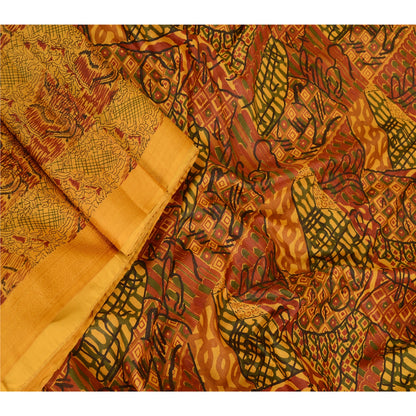 Sanskriti Vintage Sarees 100% Pure Silk Quilting Felting Craft Sustainable Fabric Print Sari