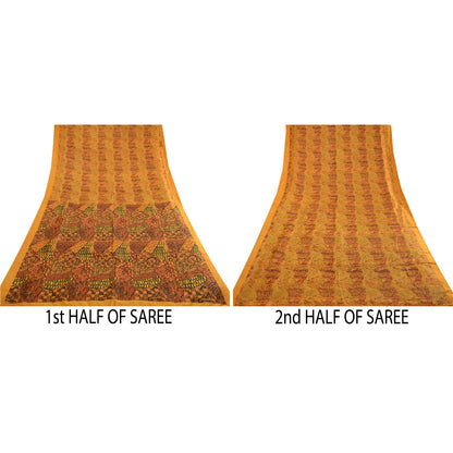 Sanskriti Vintage Sarees 100% Pure Silk Quilting Felting Craft Sustainable Fabric Print Sari