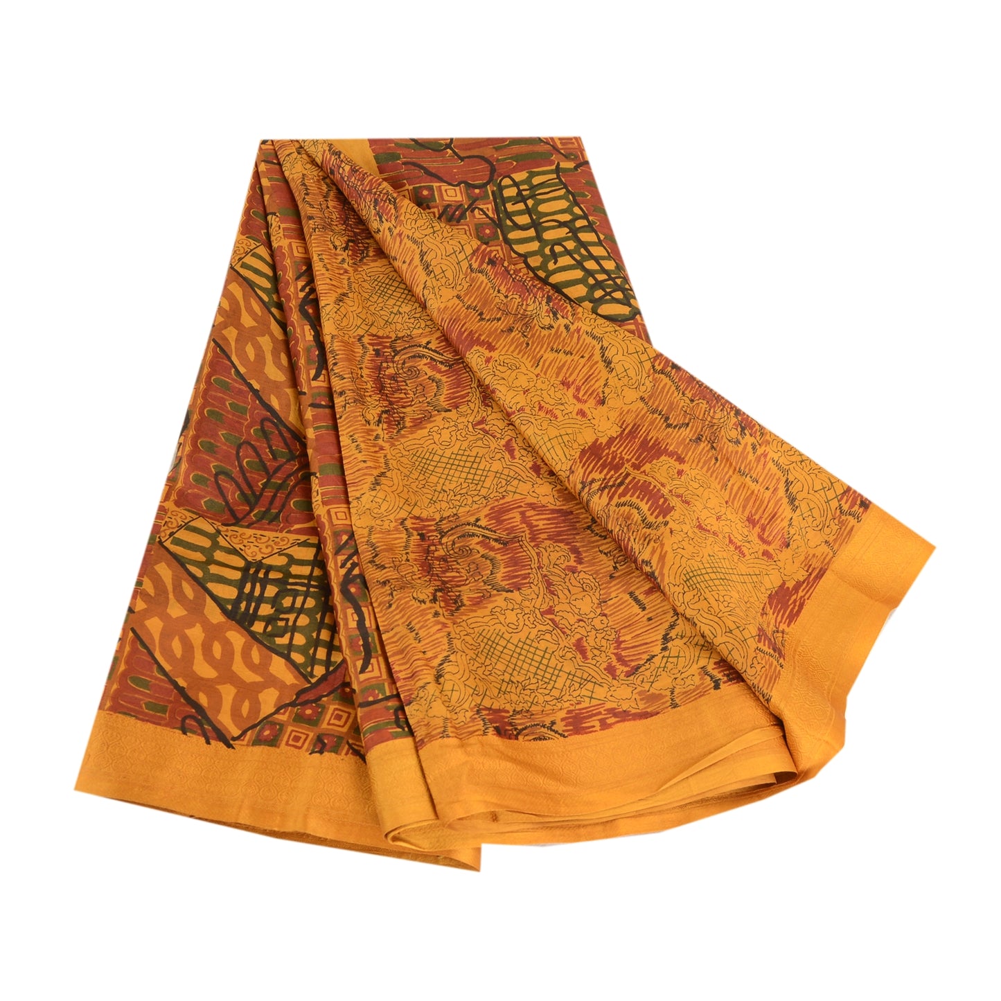 Sanskriti Vintage Sarees 100% Pure Silk Quilting Felting Craft Sustainable Fabric Print Sari
