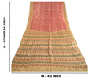 Sanskriti Vintage Sarees Pink Hand Block Printed Pure Silk Sari 5yd Craft Sustainable Fabric