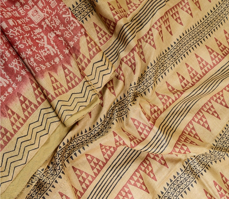 Sanskriti Vintage Sarees Pink Hand Block Printed Pure Silk Sari 5yd Craft Sustainable Fabric
