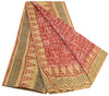 Sanskriti Vintage Sarees Pink Hand Block Printed Pure Silk Sari 5yd Craft Sustainable Fabric