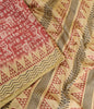 Sanskriti Vintage Sarees Pink Hand Block Printed Pure Silk Sari 5yd Craft Sustainable Fabric