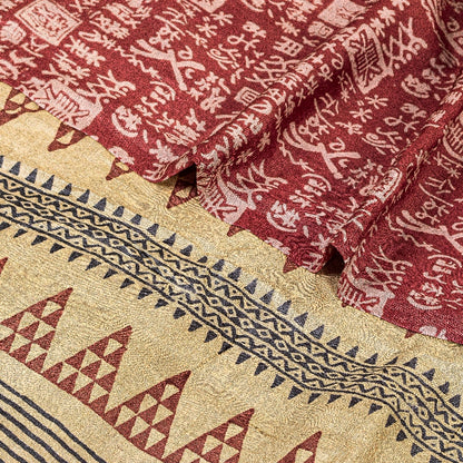 Sanskriti Vintage Sarees Pink Hand Block Printed Pure Silk Sari 5yd Craft Sustainable Fabric