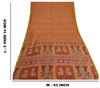 Sanskriti Vintage Sarees Indian Saffron Printed Pure Silk Sari 5yd Craft Sustainable Fabric