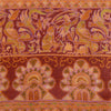 Sanskriti Vintage Sarees Indian Saffron Printed Pure Silk Sari 5yd Craft Sustainable Fabric