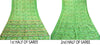 Санскритские винтажные сари из Индии, зеленая чистая шелковая набивная ткань для сари из экологически чистой ткани