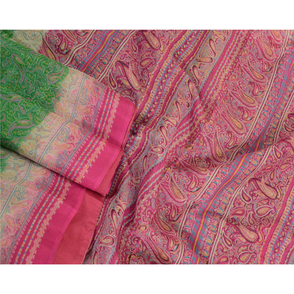 Sanskriti Vintage Sarees Pure Silk  Quilting Felting Craft Fabric Printed Sari