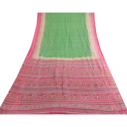 Sanskriti Vintage Sarees Pure Silk  Quilting Felting Craft Fabric Printed Sari