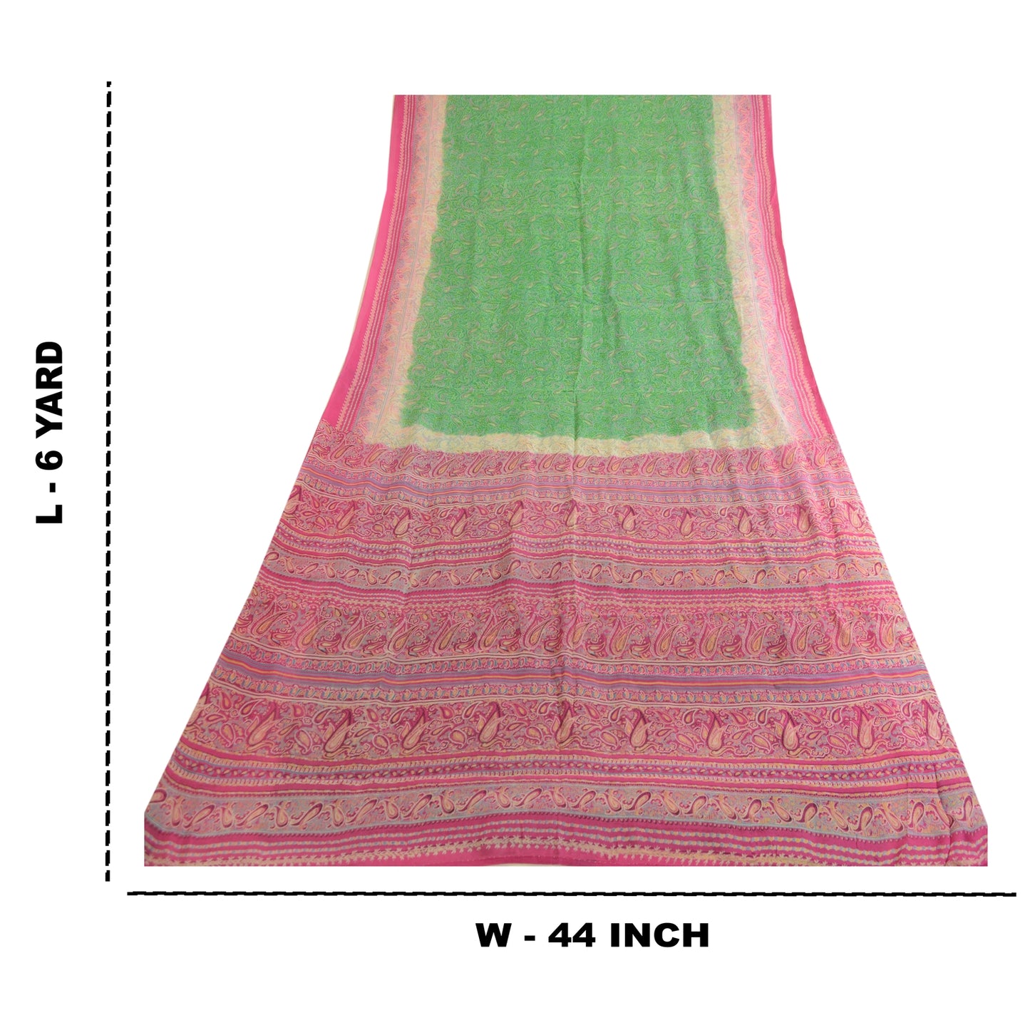 Sanskriti Vintage Sarees Pure Silk  Quilting Felting Craft Fabric Printed Sari