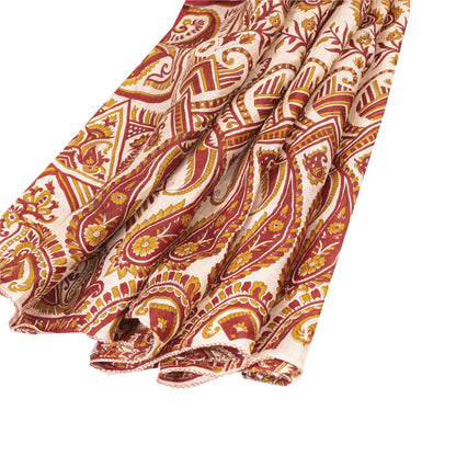 Sanskriti Vintage Sarees Red Quilting Felting Craft Fabric Pure Silk Print Sari