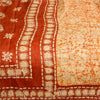 Sanskriti Vintage Sarees Indian Cream Batik Printed Pure Silk Sari Craft Sustainable Fabric