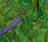 Sanskriti Vintage Sarees From India Green Printed Pure Silk Sari Craft Sustainable Fabric