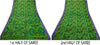 Sanskriti Vintage Sarees From India Green Printed Pure Silk Sari Craft Sustainable Fabric