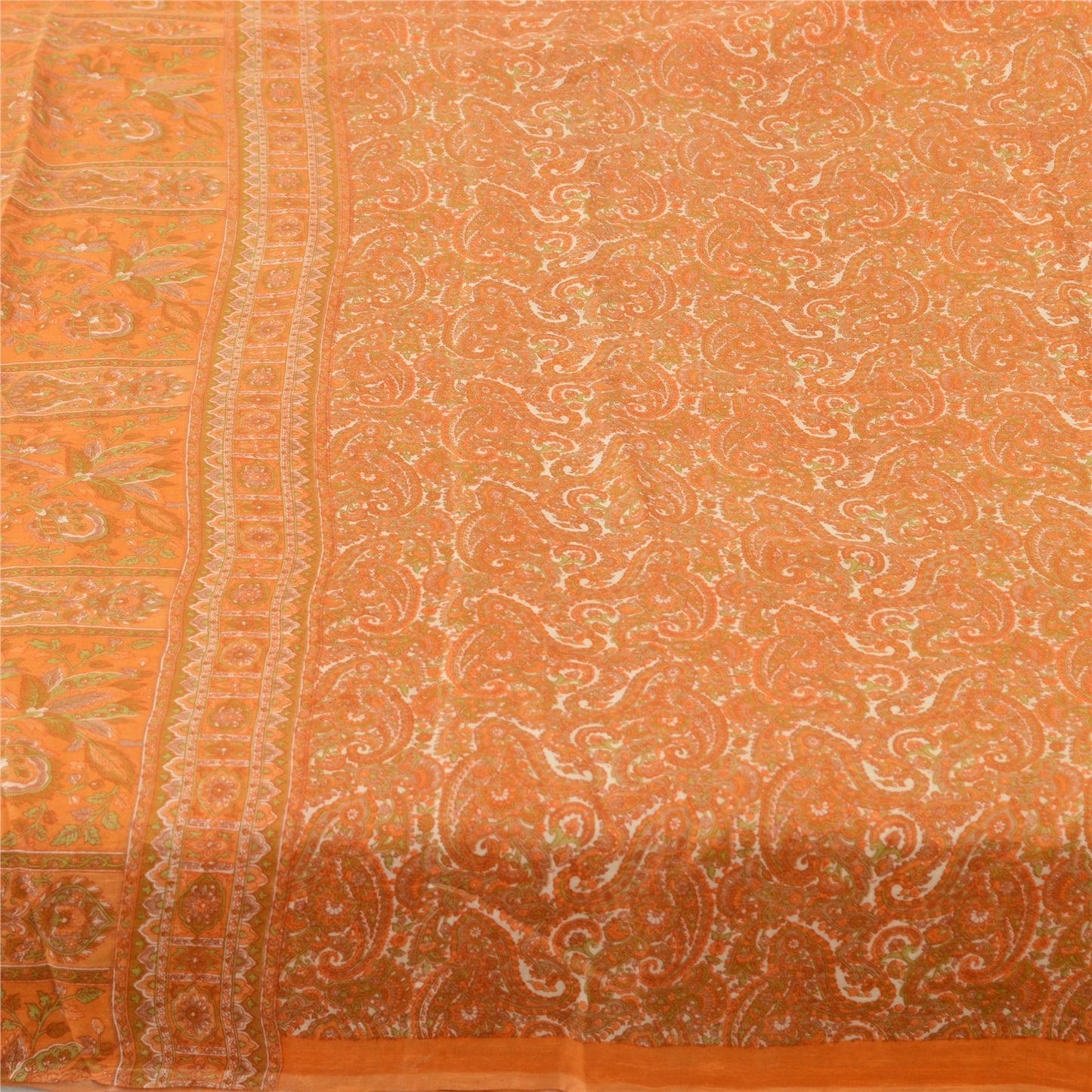 Sanskriti Vintage Sarees 100% Pure Silk Quilting Felting Craft Fabric Print Sari