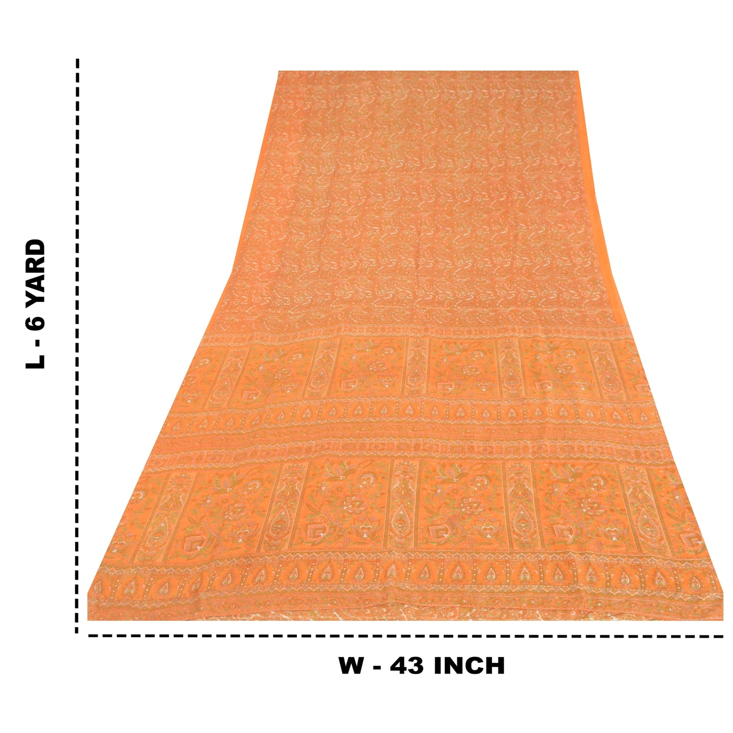 Sanskriti Vintage Sarees 100% Pure Silk Quilting Felting Craft Fabric Print Sari