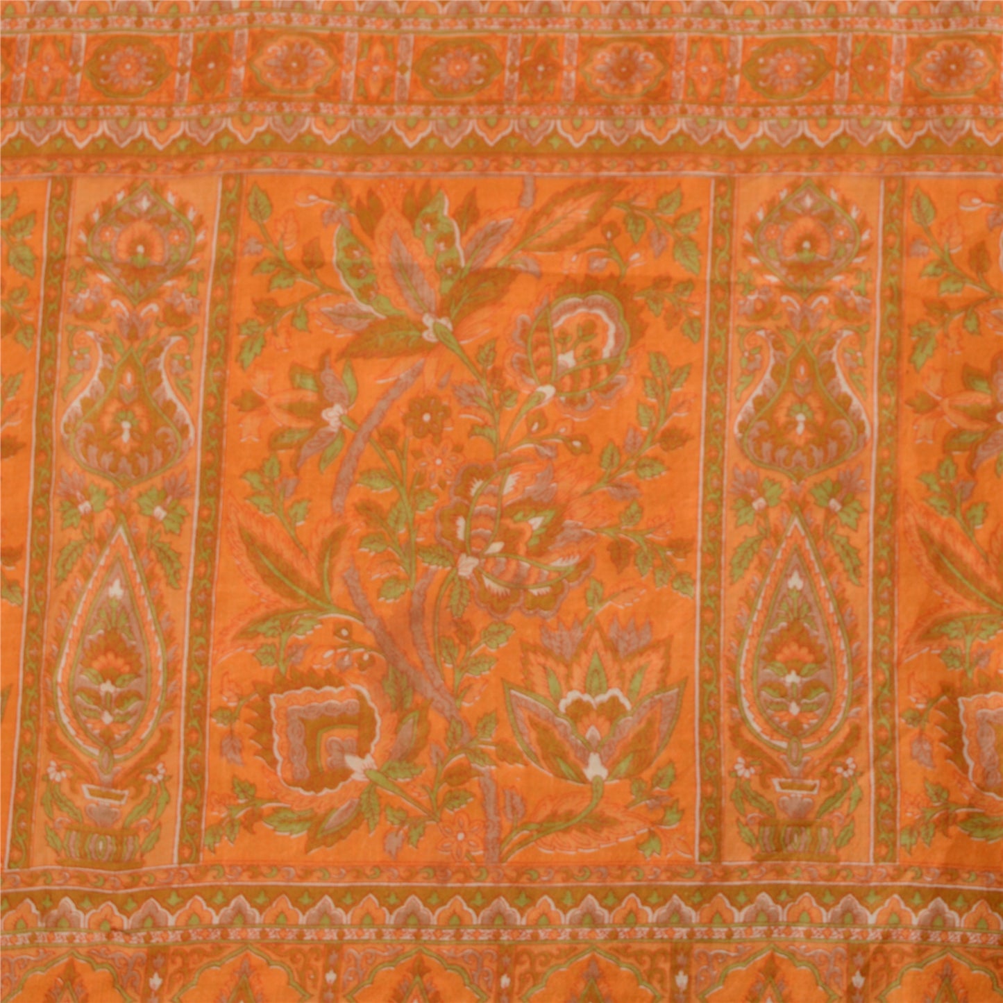 Sanskriti Vintage Sarees 100% Pure Silk Quilting Felting Craft Fabric Print Sari