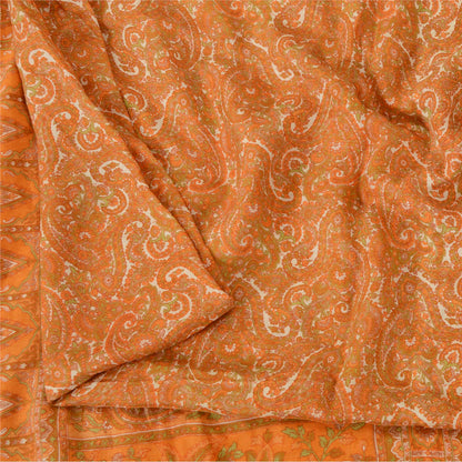 Sanskriti Vintage Sarees 100% Pure Silk Quilting Felting Craft Fabric Print Sari
