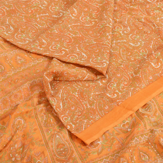 Sanskriti Vintage Sarees 100% Pure Silk Quilting Felting Craft Fabric Print Sari