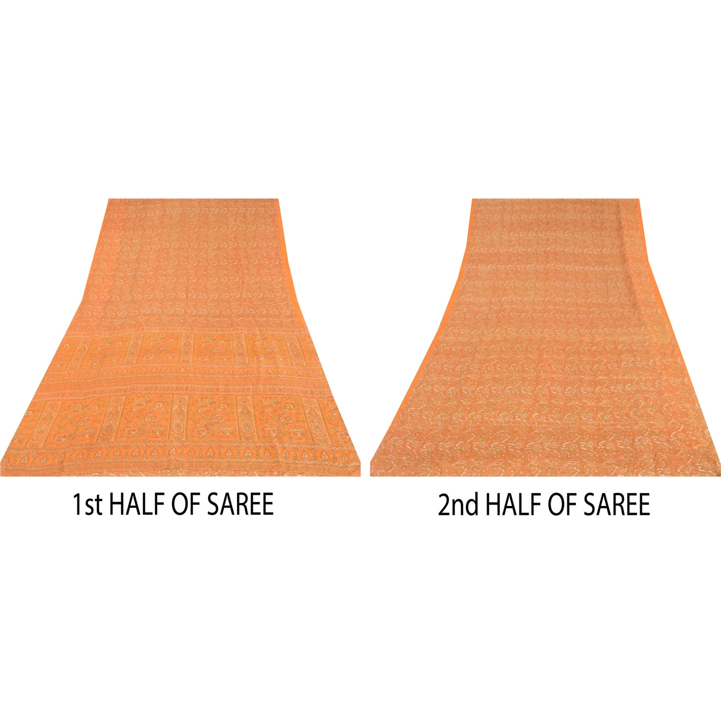 Sanskriti Vintage Sarees 100% Pure Silk Quilting Felting Craft Fabric Print Sari