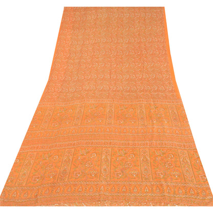 Sanskriti Vintage Sarees 100% Pure Silk Quilting Felting Craft Fabric Print Sari