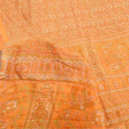 Sanskriti Vintage Sarees 100% Pure Silk Quilting Felting Craft Fabric Print Sari