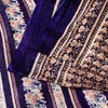 Sanskriti Vintage Sarees Blue Indian Printed Pure Silk Sari Floral Craft Sustainable Fabric