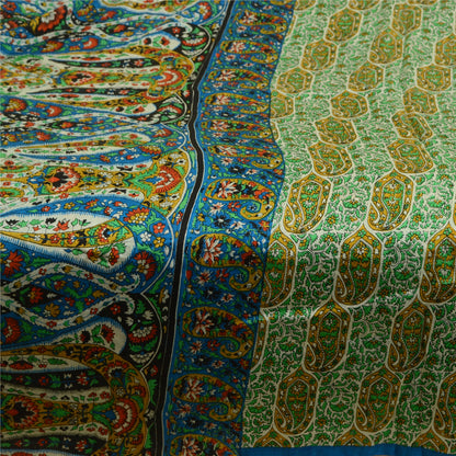 Sanskriti Vintage Sarees Quilting Felting Craft Fabric Printed Pure Silk Sari