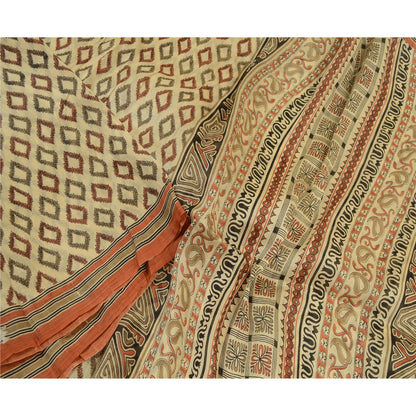 Sanskriti Vintage Sarees Pure Silk Quilting Felting Craft Fabric Printed Sari