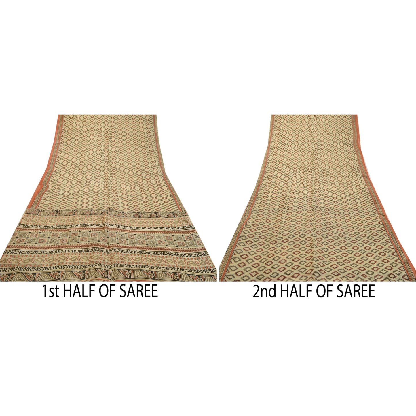 Sanskriti Vintage Sarees Pure Silk Quilting Felting Craft Fabric Printed Sari